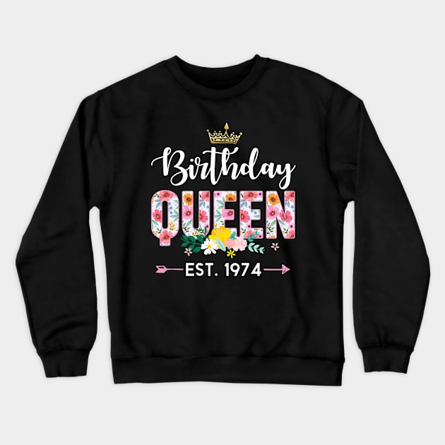 Birthday Queen Perfect Top 50th Birthday Floral B-day Gift For Women Crewneck Sweatshirt by truong-artist-C